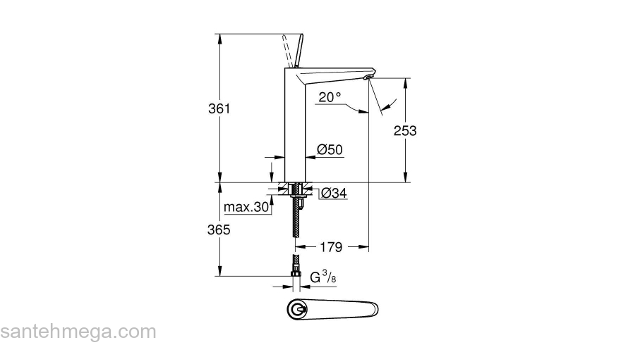 Смеситель для раковины GROHE Eurodisc Joystick 23428000. Фото