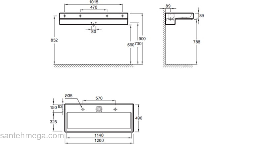 Раковина-столешница двойная JACOB DELAFON Terrace 120х49 EXB112-00. Фото