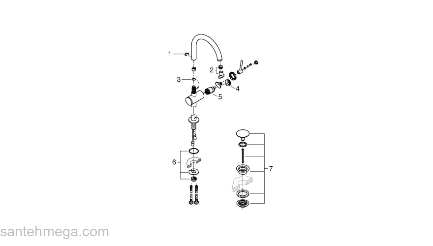 GROHE 32647003 Atrio New Смеситель однорычажный для свободностоящих раковин, размер XL. Фото