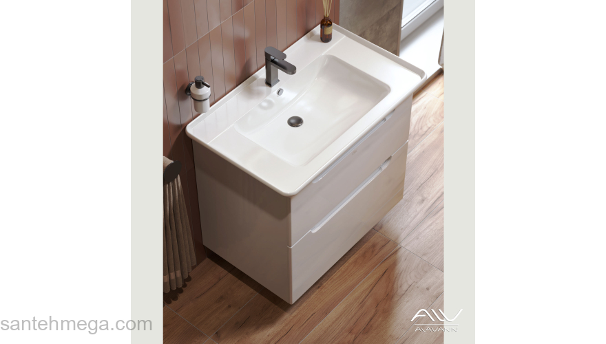 Тумба подвесная с раковиной ALAVANN Berta 85. Фото
