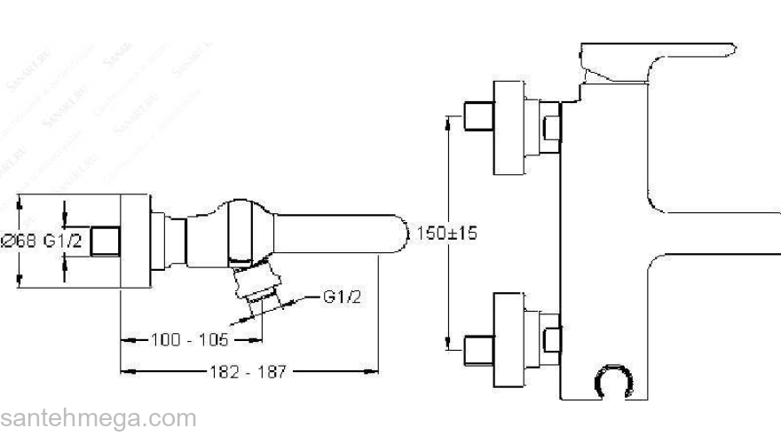 Смеситель для ванны JACOB DELAFON Singulier E10867-CP. Фото