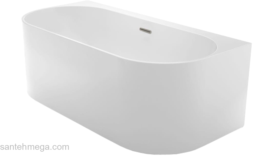 Ванна акриловая Azario BRADFORD 1800х800х580 пристенная, в комплекте с сифоном и металлической рамой BRA18080. Фото