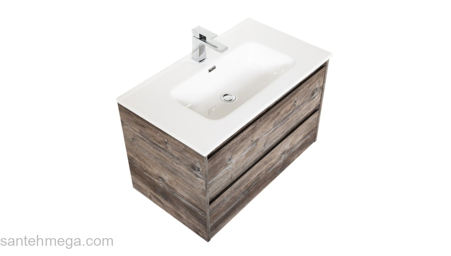 Тумба под раковину подвесная BELBAGNO KRAFT-900-2C-SO-PP Pino Pasadena. Фото