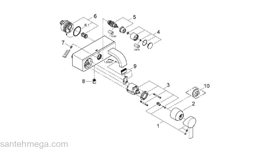 Смеситель для ванны GROHE Allure 32826000. Фото