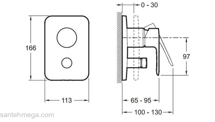 Смеситель встроенный JACOB DELAFON July E98714-CP. Фото