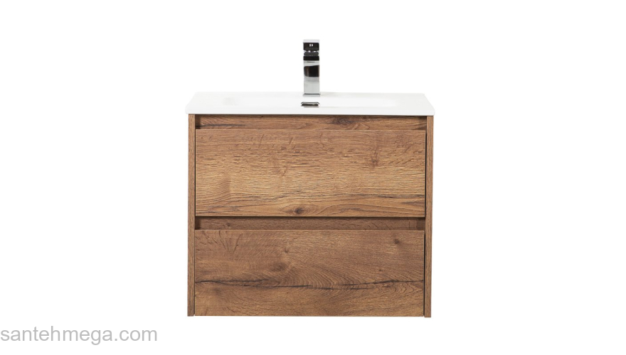 Тумба под раковину подвесная BELBAGNO KRAFT-600-2C-SO-RT Rovere Tabacco. Фото