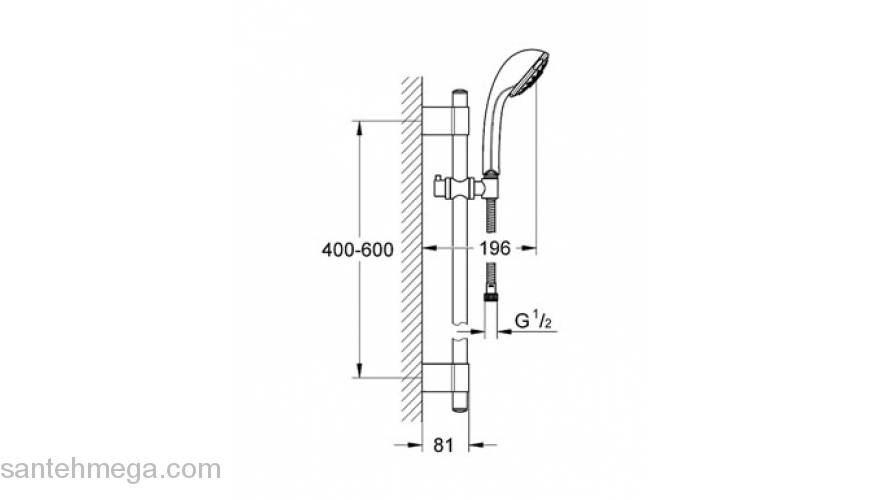 Душевой гарнитур GROHE Relexa 28964001. Фото