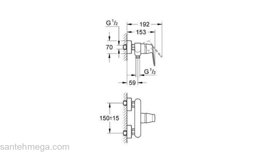 Смеситель для душа GROHE Eurosmart Cosmopolitan 32837000. Фото