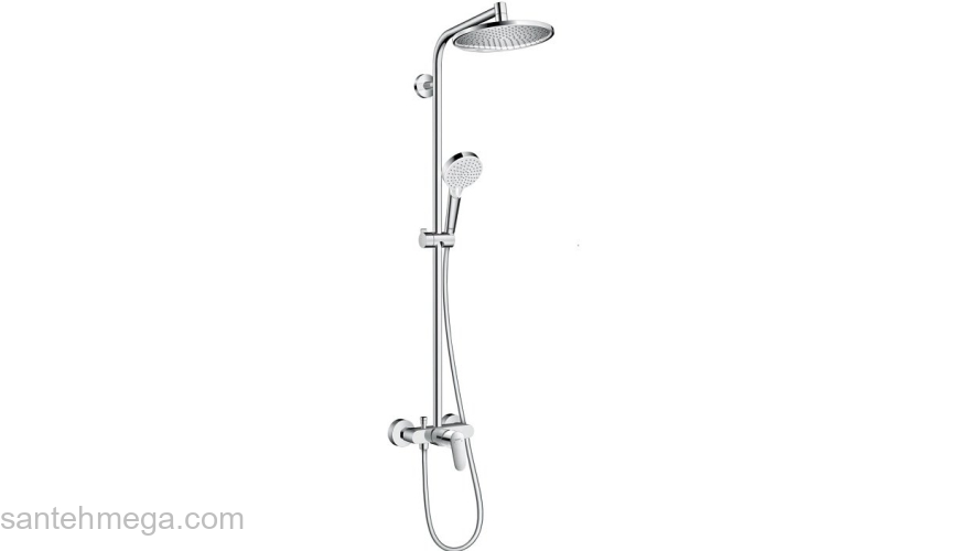 Душевая система Hansgrohe Crometta S 240 1jet Showerpipe Ecosmart 27269000. Фото