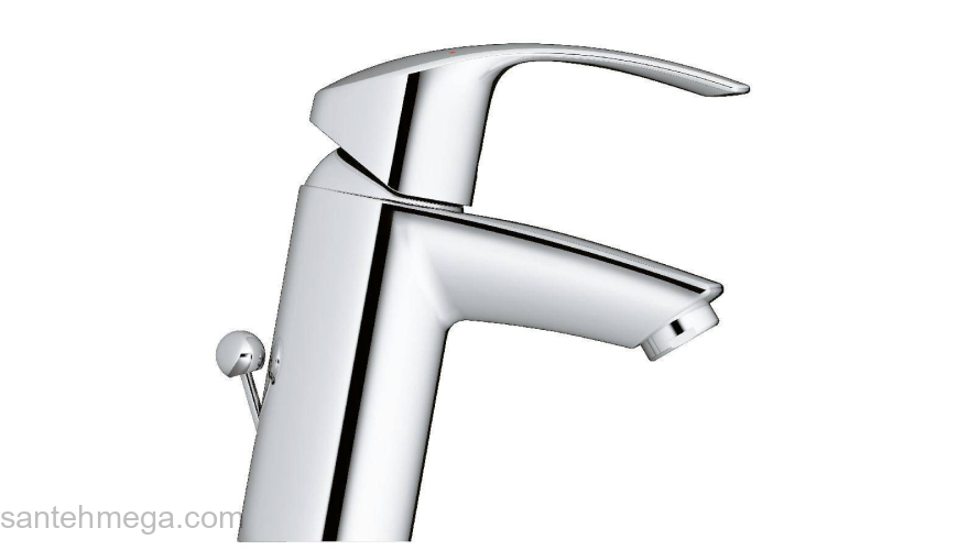 GROHE 33265002 Eurosmart 2015 Смеситель однорычажный для раковины со сливным гарнитуром, S-size. Фото