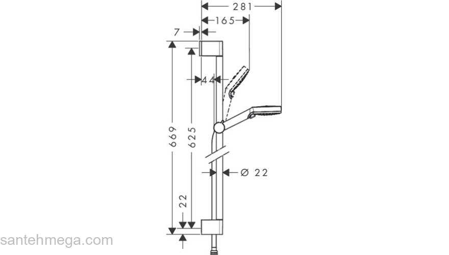 Душевой гарнитур Hansgrohe Crometta Vario 65см 26532400. Фото