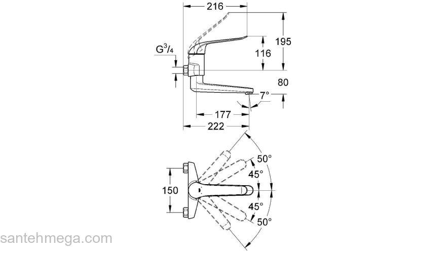 Смеситель для раковины GROHE Euroeco Special 32772000. Фото