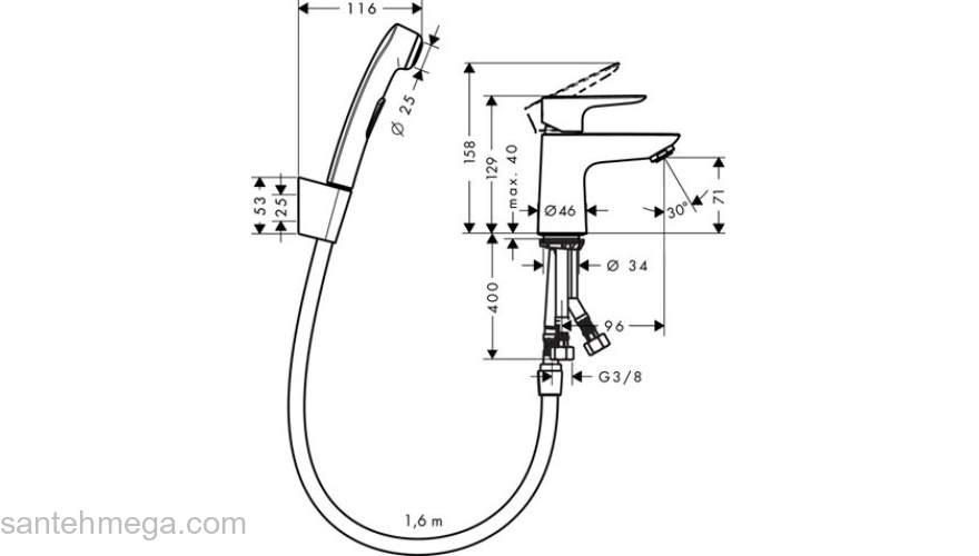 Набор для биде Hansgrohe Talis E 71729000. Фото