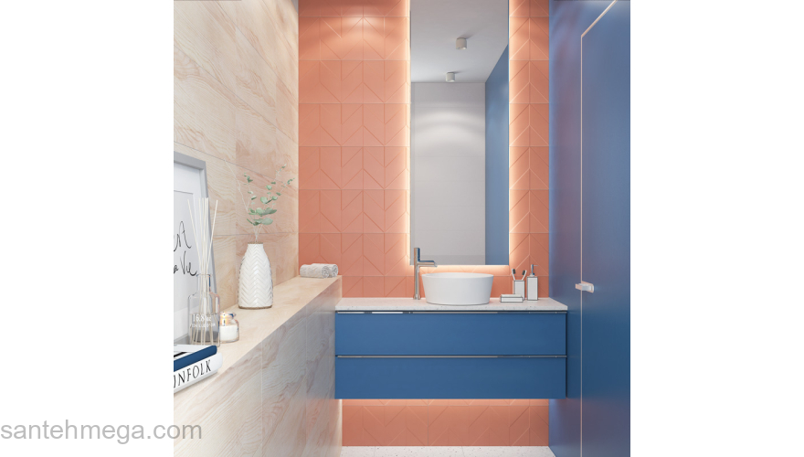 Керамин Плитка облицовочная Танага 4Д 250х750 декор бирюзовый