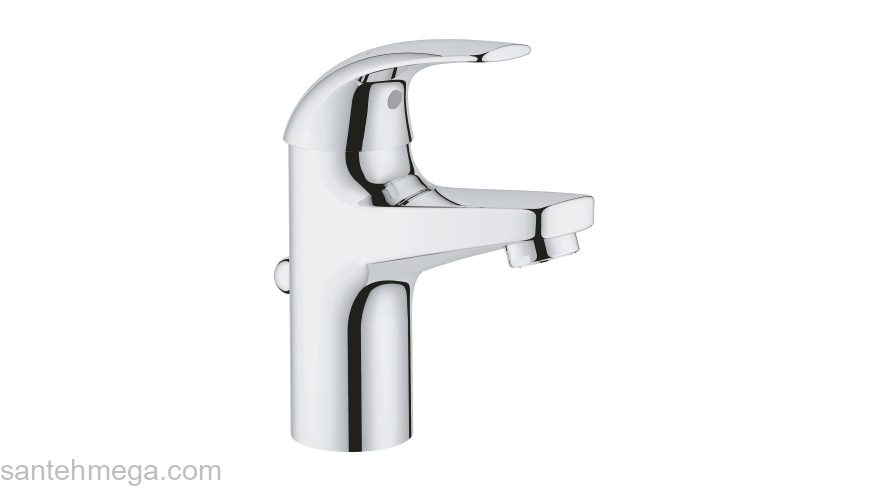 GROHE 32805000 BauCurve Смеситель однорычажный для раковины со сливным гарнитуром. Фото