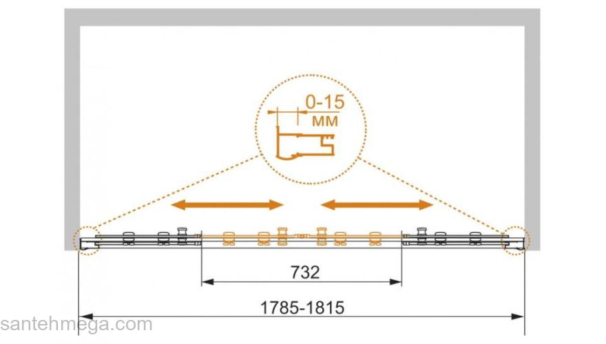 Душевая дверь CEZARES Pratico PRATICO-BF-2-180-P-Cr. Фото