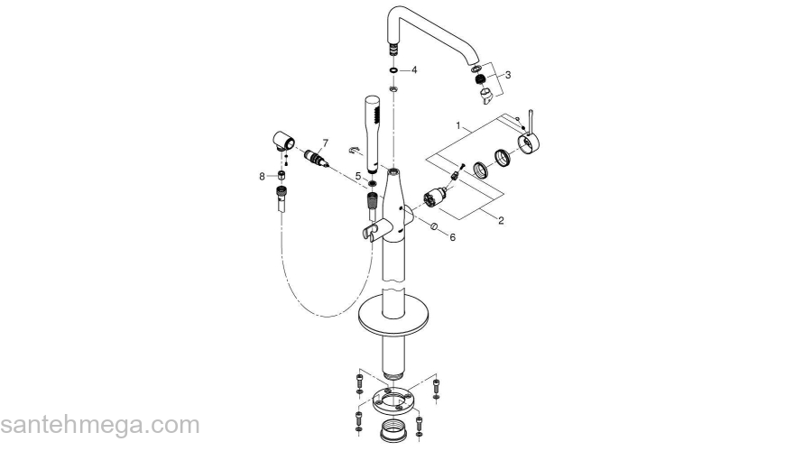 GROHE 23491DA1 Essence New Смеситель для ванны, напольный монтаж, цвет: теплый закат, глянец. Фото