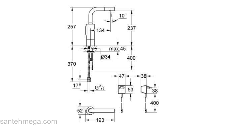 Смеситель для раковины GROHE Essence E 36089000. Фото