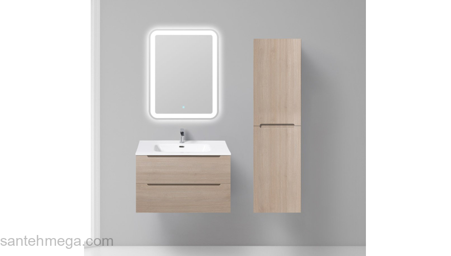 Тумба под раковину подвесная BELBAGNO ETNA-800-2C-SO-RG-P Rovere Grigio. Фото