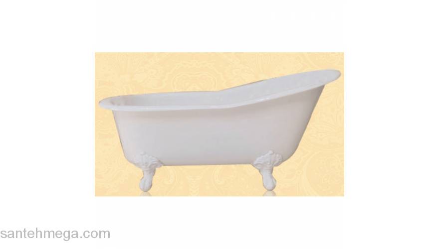 Ванна чугунная MAGLIEZZA Beatrice 155х80 (ножки белый). Фото