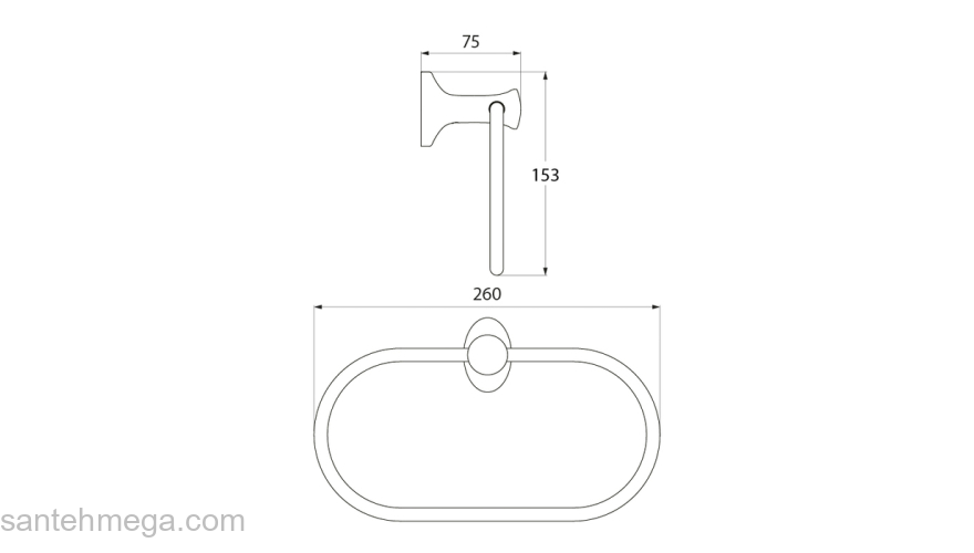Полотенцедержатель IDDIS Leaf LEASB00I51 для ванной комнаты. Фото
