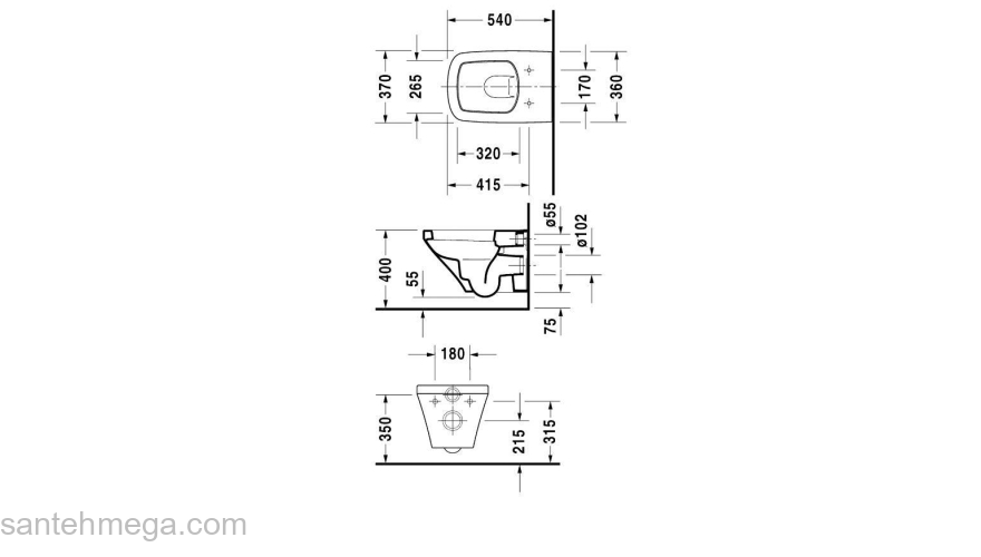 Унитаз подвесной DURAVIT DURASTYLE 2536090000. Фото