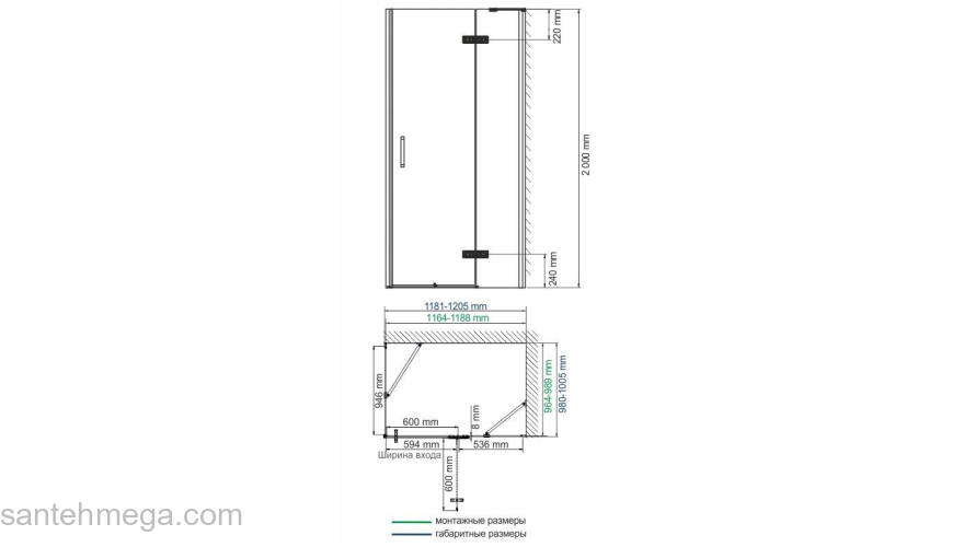 Душевой уголок WASSERKRAFT Aller 10H10R BLACK. Фото