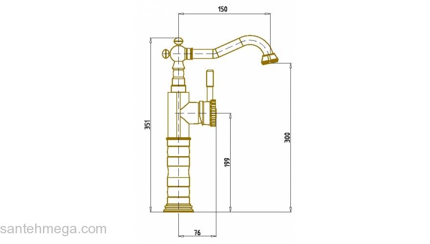 Смеситель для раковины BRONZE DE LUXE 21888. Фото