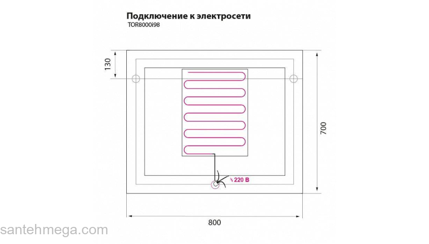 Зеркало 80 см TORR TOR8000i98 IDDIS. Фото