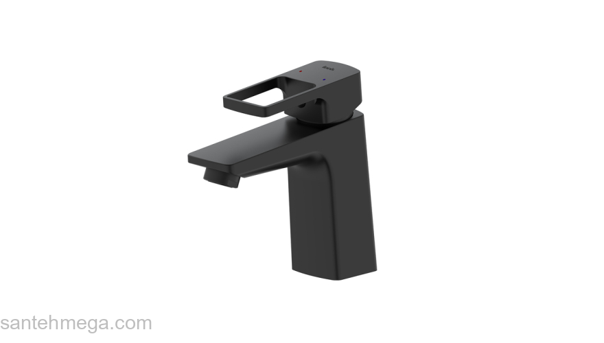 Смеситель для умывальника черный матовый Frame IDDIS FRABL00i01. Фото