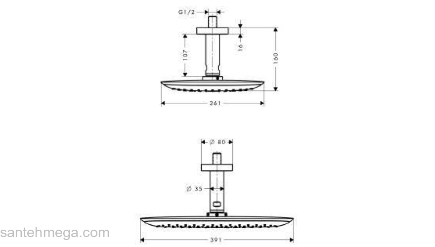 Верхний душ HANSGROHE PuraVida 27390400. Фото