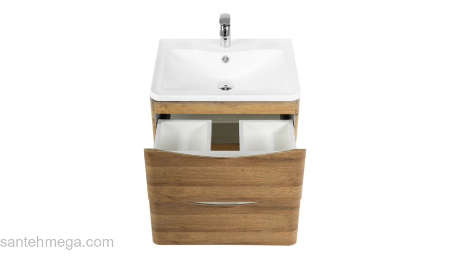 Тумба под раковину подвесная BELBAGNO ACQUA-600-2C-SO-RR Rovere Rustico. Фото