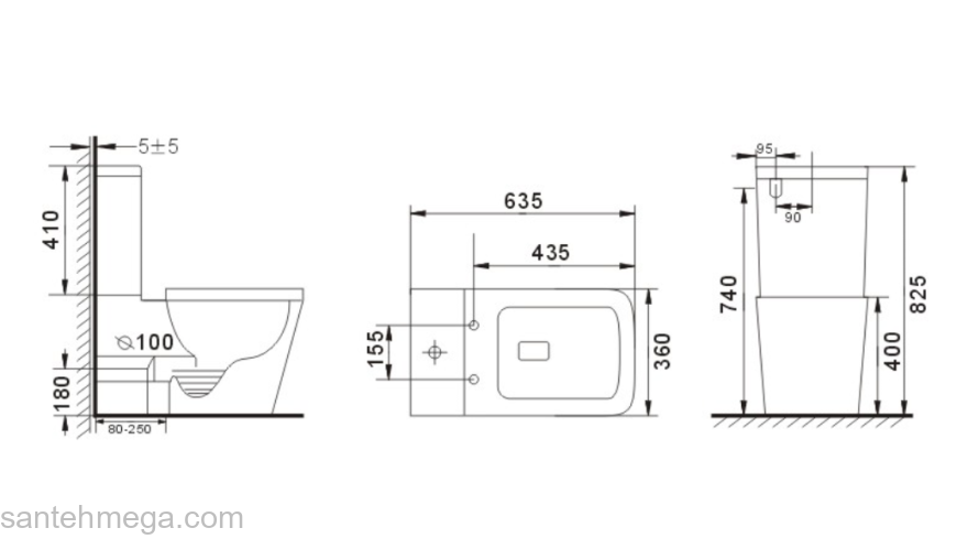 Унитаз напольный безободковый GID Tr2170BM черный матовый. Фото