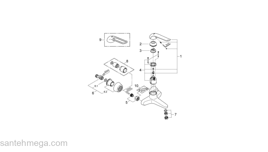 Смеситель для раковины GROHE Euroeco Special 32778000. Фото