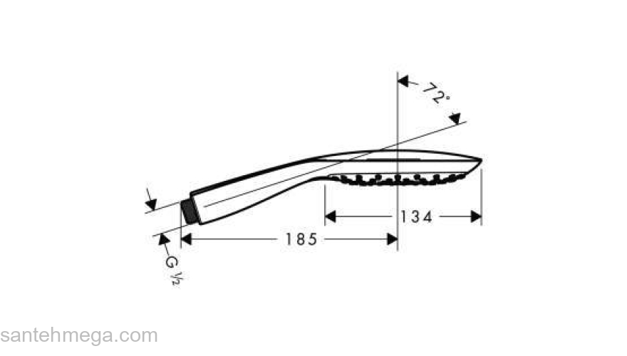 Душевая лейка HANSGROHE PuraVida 150 3 jet 28557400. Фото