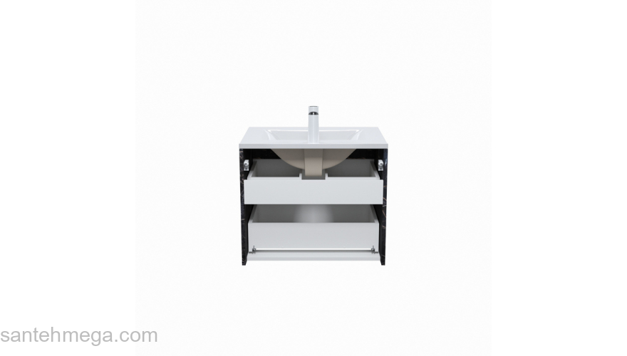 Тумба с умывальником подвесная 60 см белая/черный мрамор Cloud IDDIS CLO60B0i95K подходит ум. 0136000i28. Фото