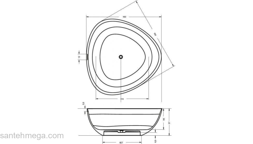 Ванна RIHO OVIDEO BS5000500000000. Фото