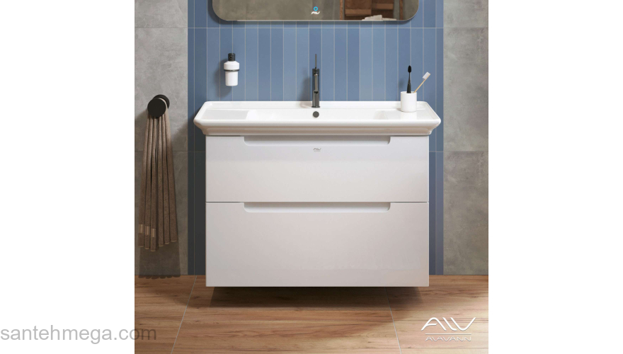 Тумба подвесная с раковиной ALAVANN Berta 105. Фото