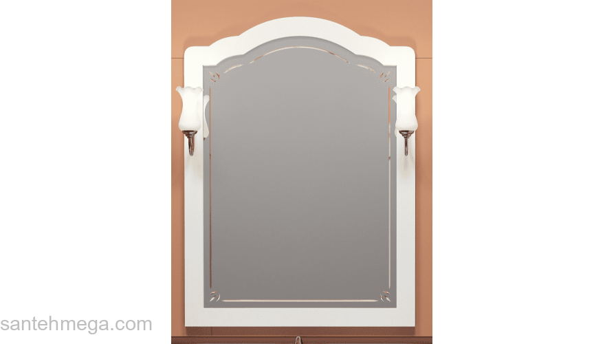 Зеркало со светильниками OPADIRIS Лоренцо (патина беж) 80. Фото