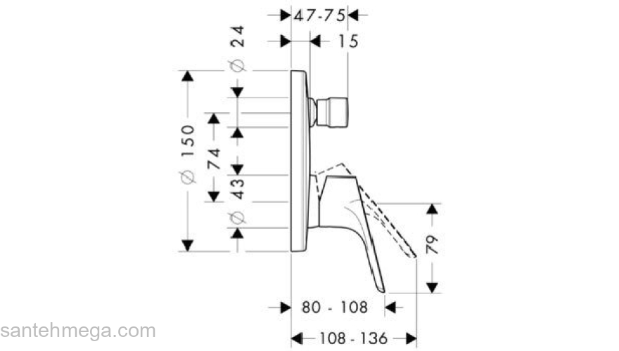 Смеситель для ванны Hansgrohe Focus E2 31945000. Фото