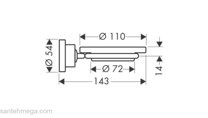 Мыльница AXOR Citterio 41733000 для ванной комнаты. Фото