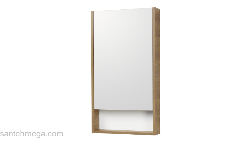 Зеркальный шкаф AQUATON Сканди 45 Белый Глянцевый/Дуб Рустикальный 1A252002SDZ90