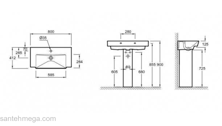 Раковина JACOB DELAFON Reve 80х41 E4803-00. Фото