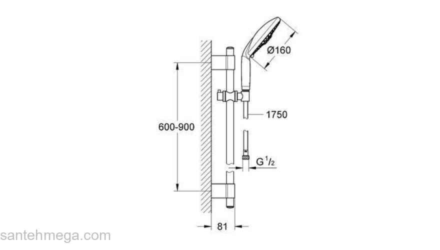 Душевой гарнитур GROHE Rainshower 28770001. Фото