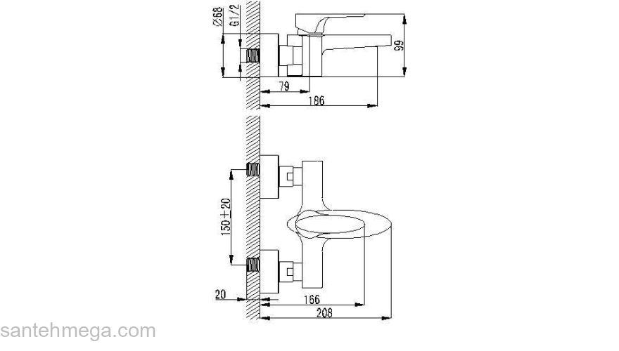 Смеситель для ванны BERHOLM Spark SPASB00B02. Фото