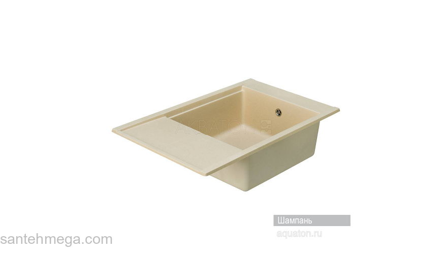 Мойка для кухни Акватон Делия 78 прямоугольная с крылом шампань 1A715132DE290. Фото