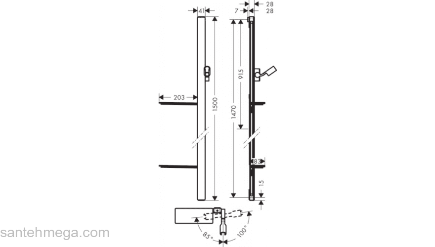 Душевая штанга HANSGROHE Unica'E 15 27645600. Фото