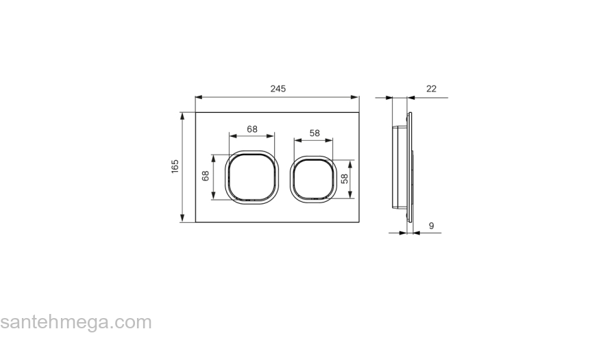 Клавиша смыва универсальная чёрная Uniglass 001 IDDIS UNG01GBi77. Фото