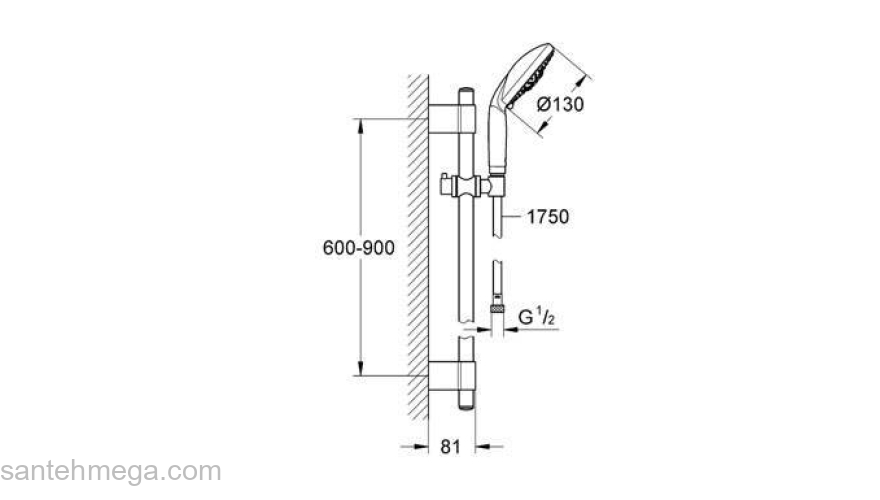 Душевой гарнитур GROHE Rainshower 28769001. Фото