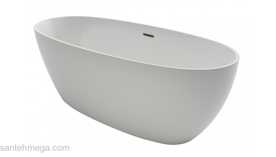 Ванна акриловая Azario DARWIN 1700х750х600 свободностоящая, в комплекте с сифоном и металлической рамой DAR17075. Фото